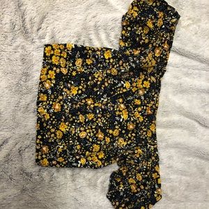Black and yellow floral crop top